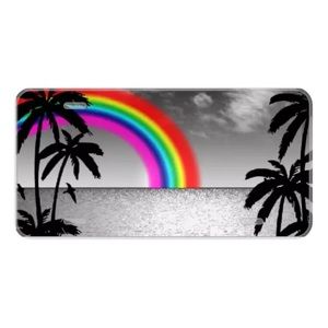 Custom license plate with rainbow